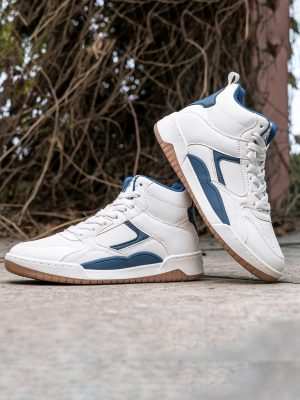 RedtapeHigh-Neck Sneaker For Men | White-Blue Edition